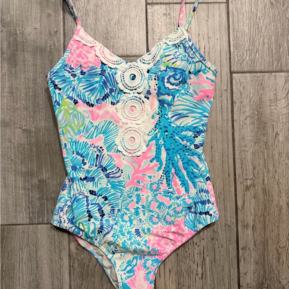 Lilly Pulitzer Girls sink or Swim One-Piece Swimsuit 10